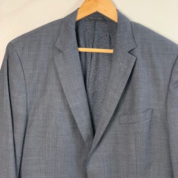 Boss Hugo Size 42L Men's Super 100 Sport Coat Blazer Jacket Gray Wool Business - Picture 4 of 12